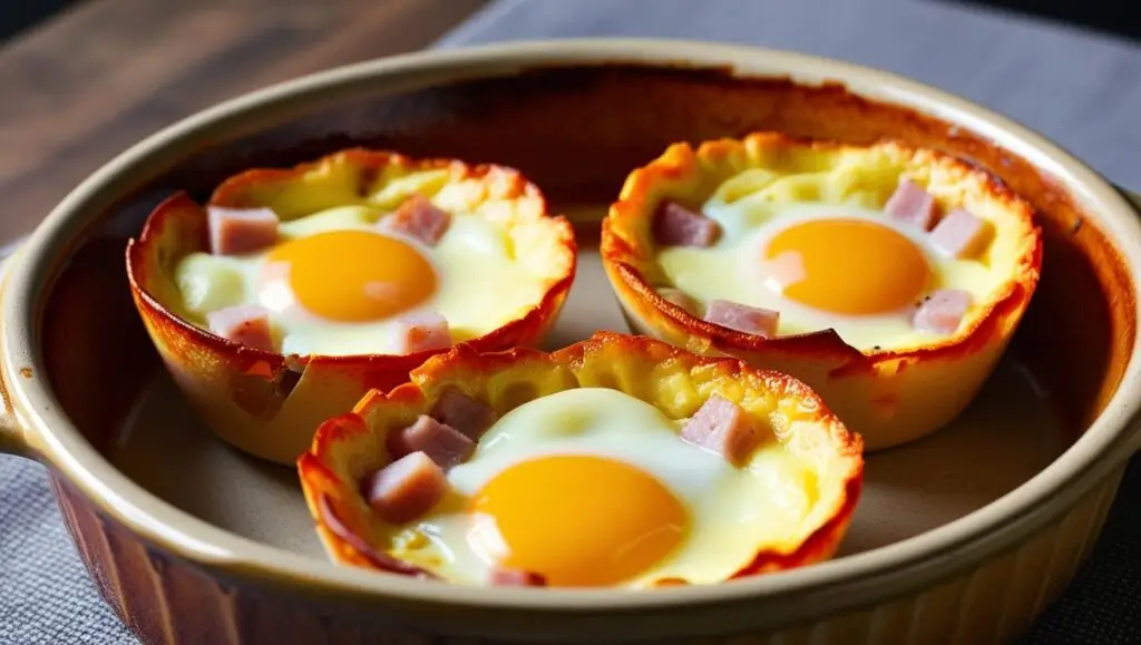 keto Ham and cheese egg cups