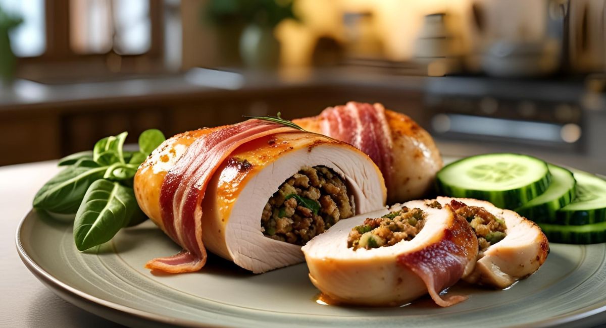 This pancetta wrapped stuffed chicken breast is a delicious keto dinner that's rich in flavor and low in carbs—perfect for your next fancy yet easy meal